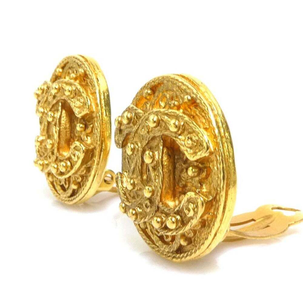 CHANEL Gold Logo Earrings - Picture 3 of 9